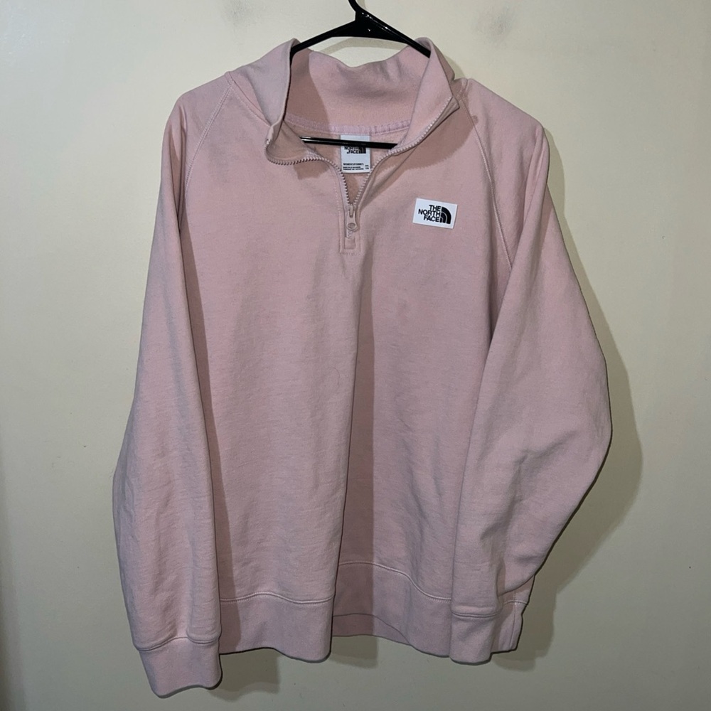 The North Face Women’s Pink 1/4 zip Sweater Pullover Size XXL - Picture 1 of 3